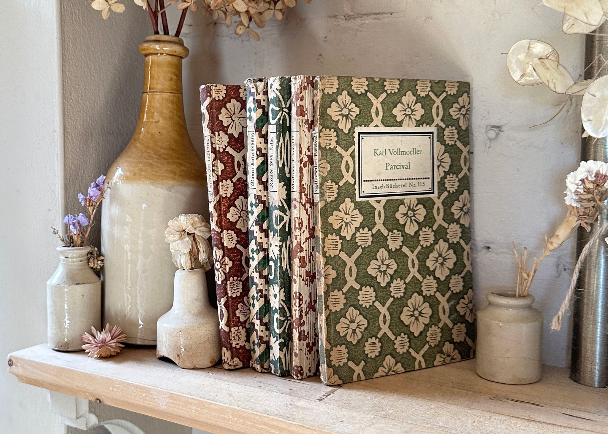 x5 Hand Printed German Books