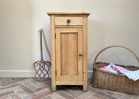 Stripped Pine Bedside Cabinet