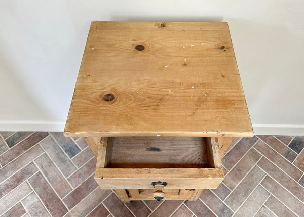 Stripped Pine Bedside Cabinet