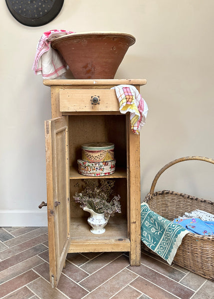 Stripped Pine Bedside Cabinet
