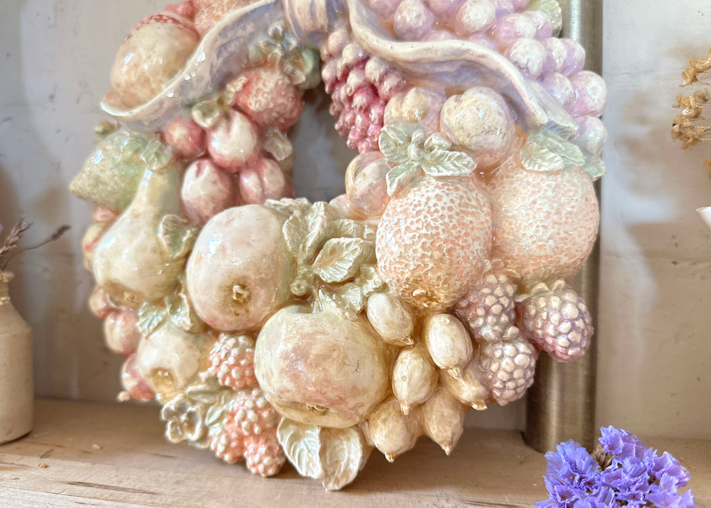 Ceramic Fruit Harvest Wreath