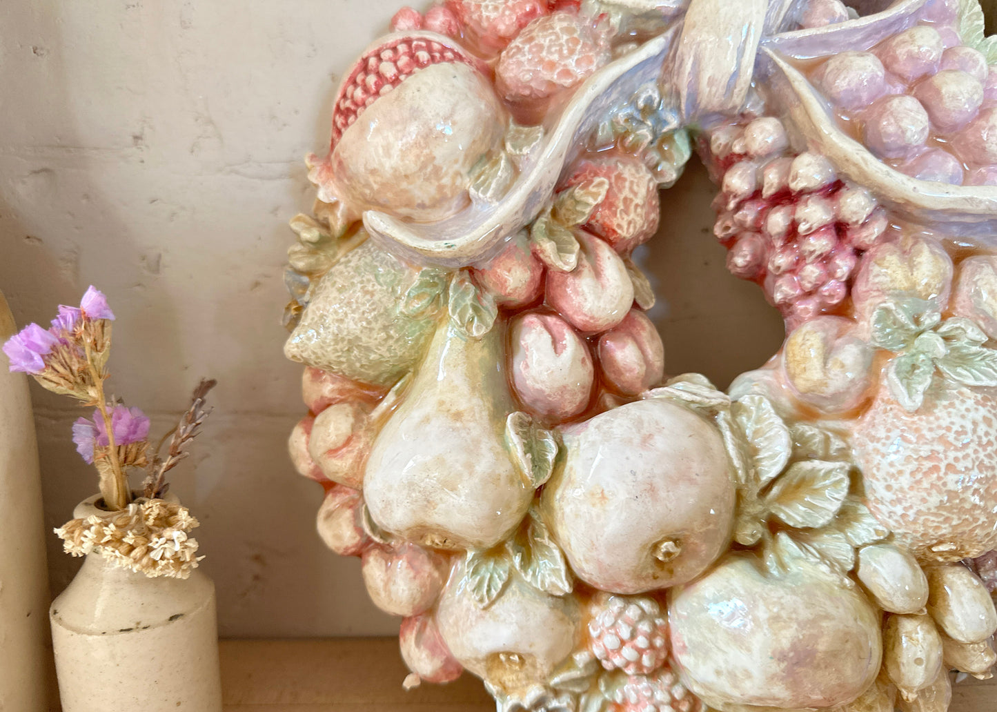 Ceramic Fruit Harvest Wreath