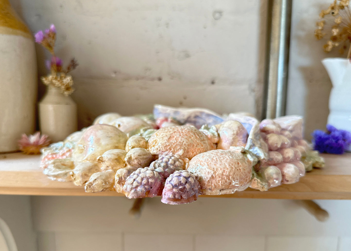 Ceramic Fruit Harvest Wreath