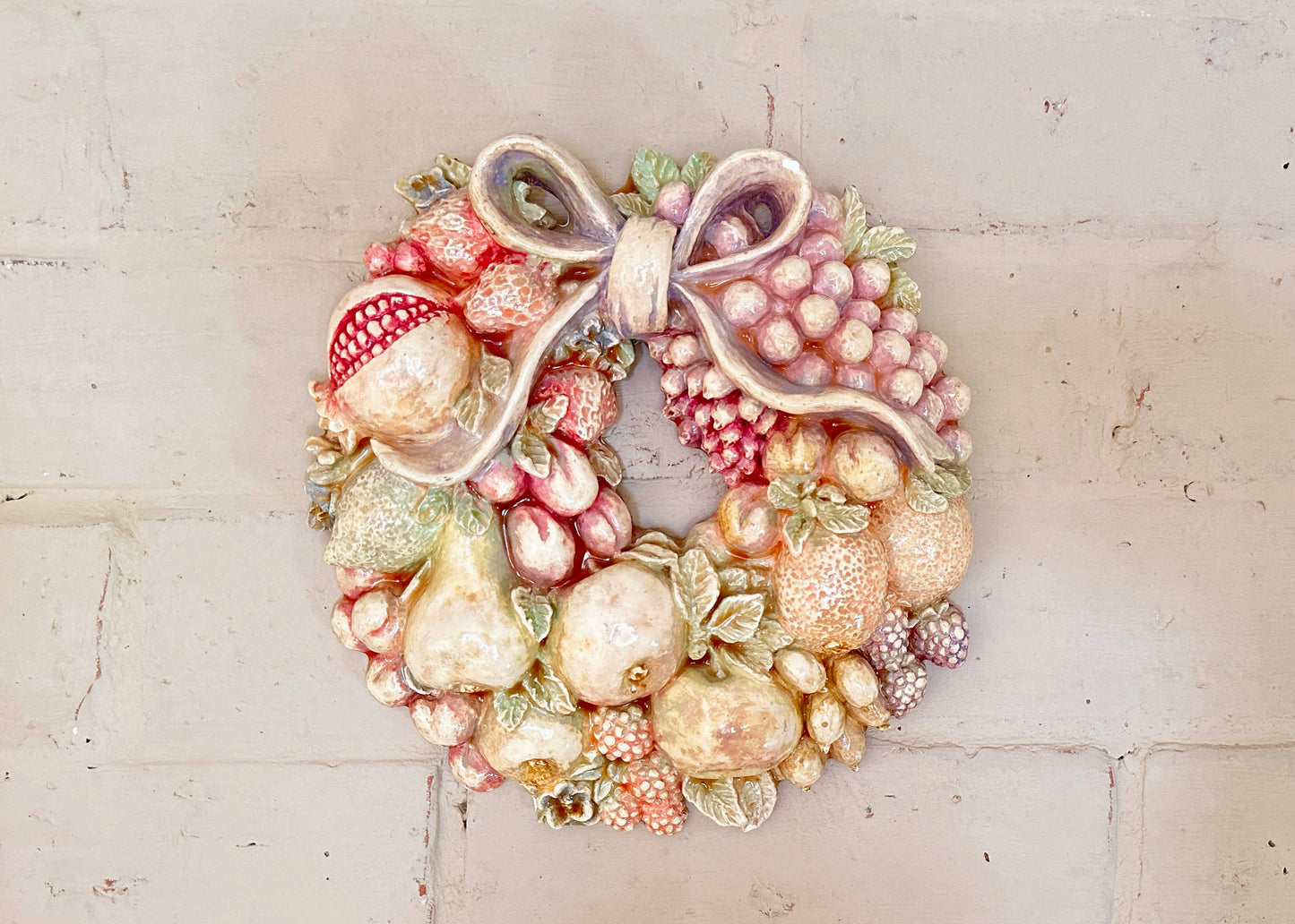 Ceramic Fruit Harvest Wreath