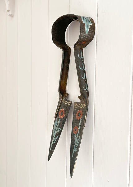 Painted Red Poppies Metal Shears