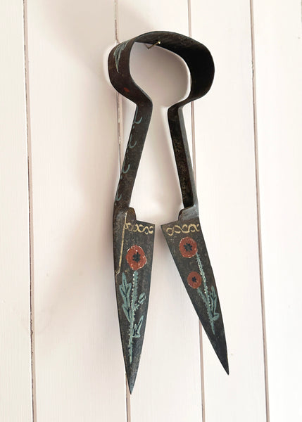 Painted Red Poppies Metal Shears