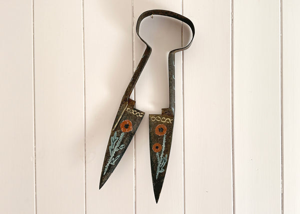 Painted Red Poppies Metal Shears