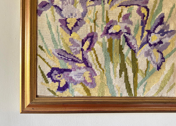 Iris Needlepoint Embroidery Art