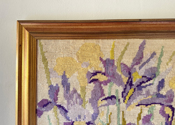 Iris Needlepoint Embroidery Art