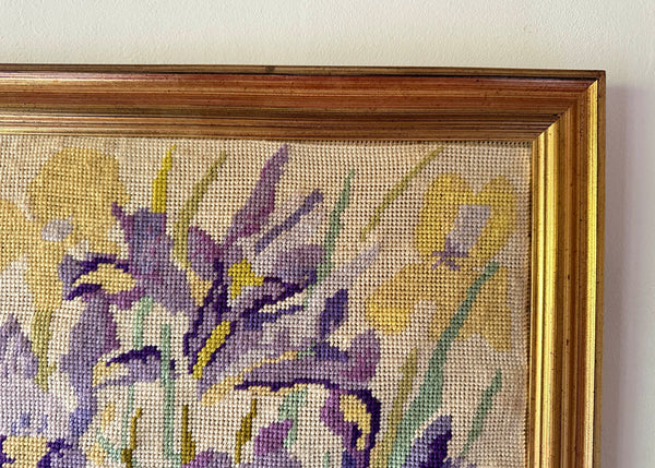 Iris Needlepoint Embroidery Art