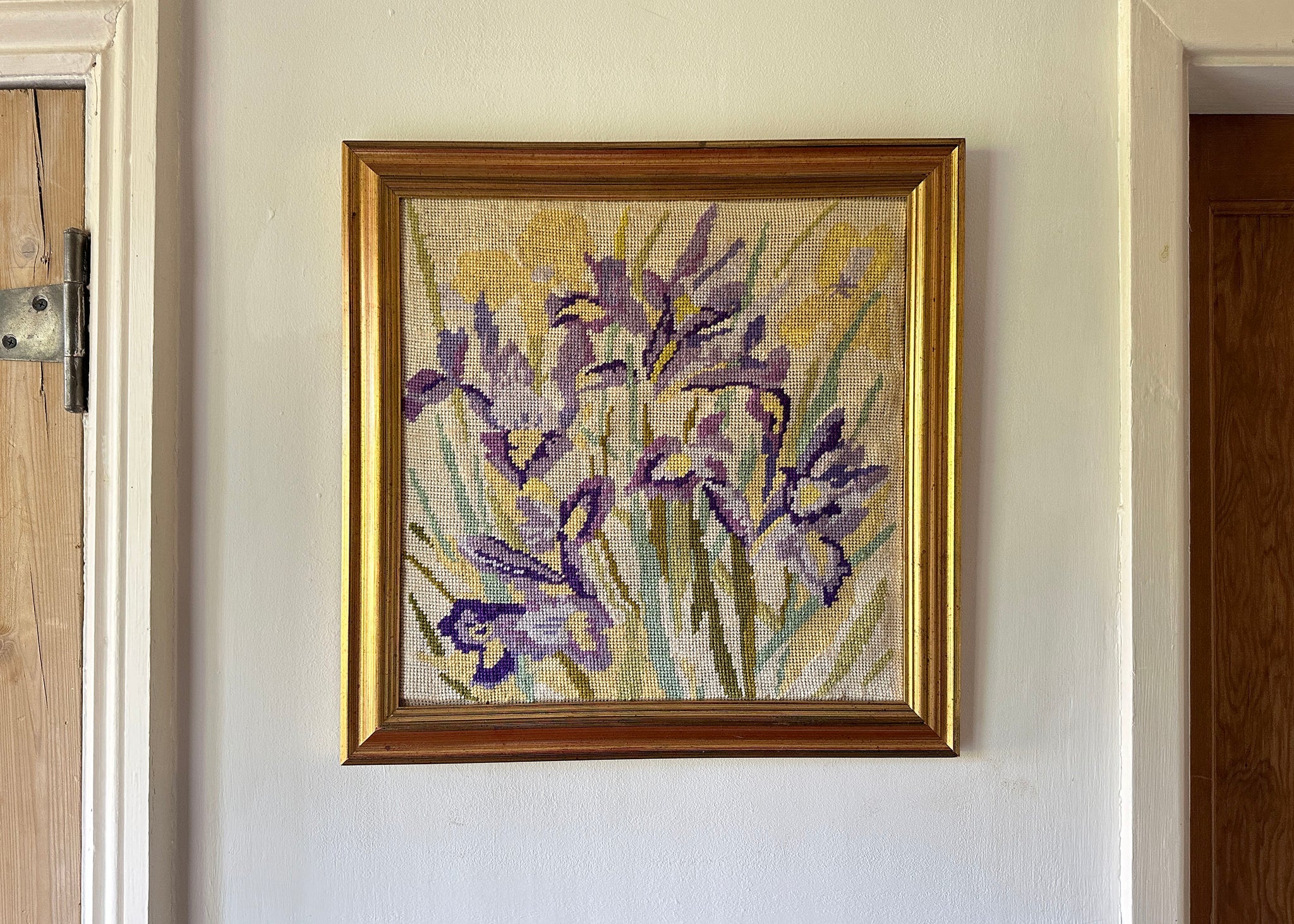 Iris Needlepoint Embroidery Art