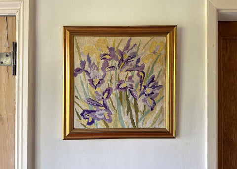 Iris Needlepoint Embroidery Art