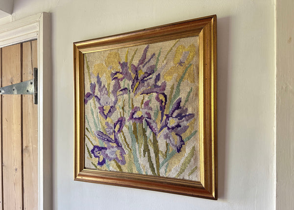 Iris Needlepoint Embroidery Art