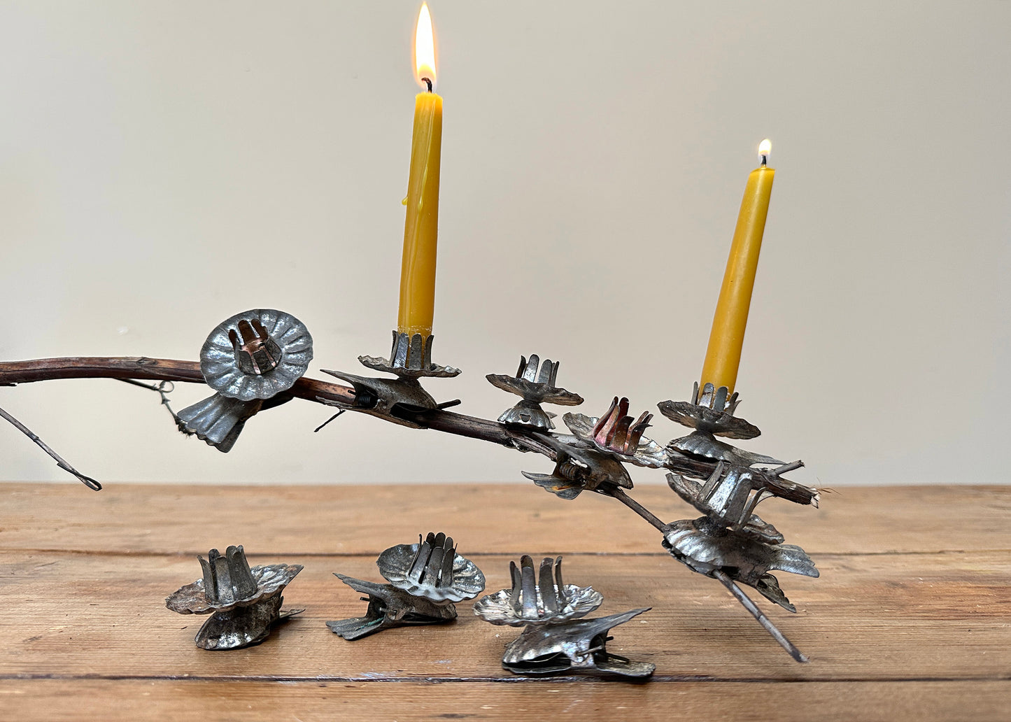 x9 Antique Tin Candle Clips