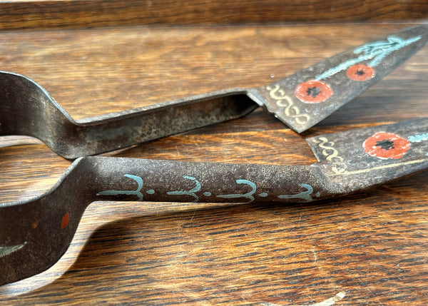 Painted Red Poppies Metal Shears
