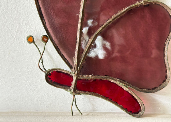Red Butterfly Glass Sun Catcher