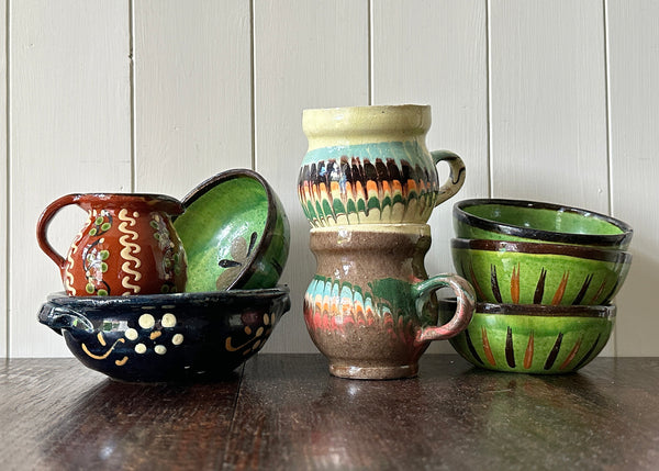 Pair of Romanian Clay Mugs