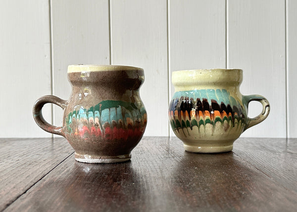 Pair of Romanian Clay Mugs