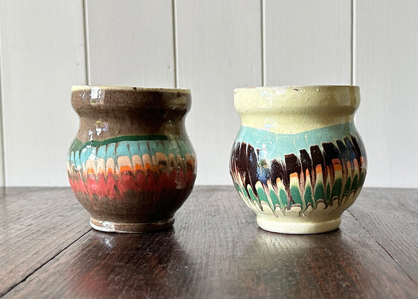 Pair of Romanian Clay Mugs