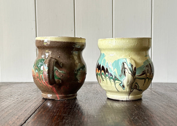 Pair of Romanian Clay Mugs