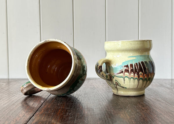 Pair of Romanian Clay Mugs