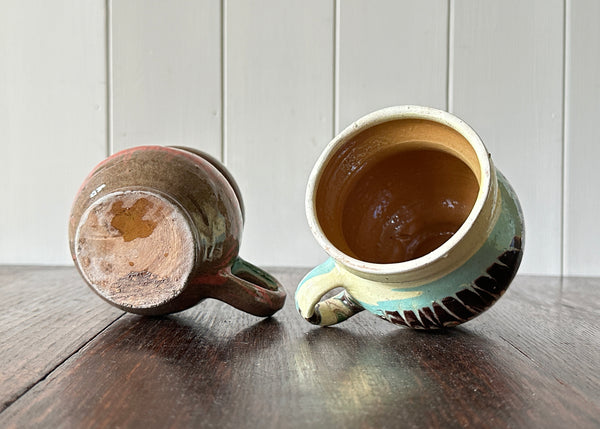 Pair of Romanian Clay Mugs