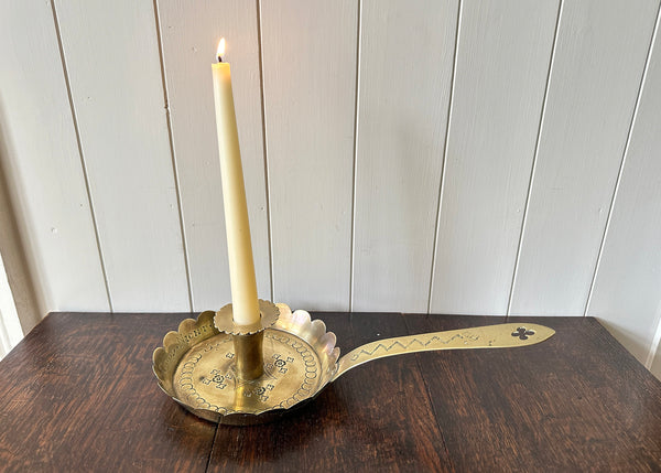 Engraved Brass Candle Holder