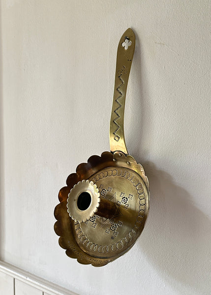 Engraved Brass Candle Holder