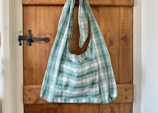 Green Checkered Tote Bag