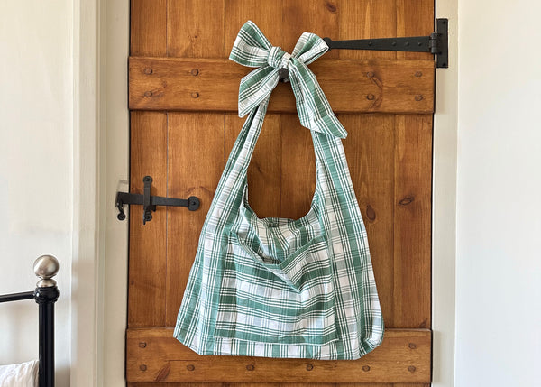 Green Checkered Tote Bag