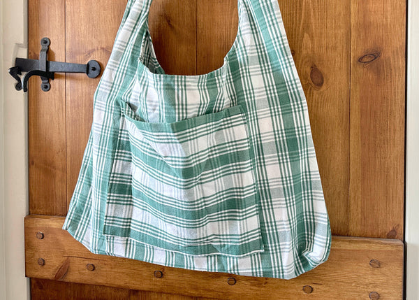 Green Checkered Tote Bag