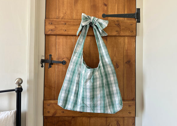 Green Checkered Tote Bag