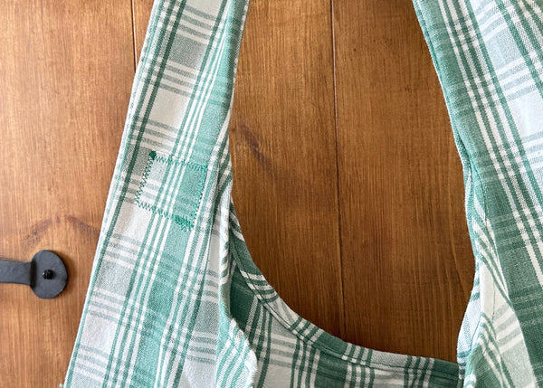 Green Checkered Tote Bag