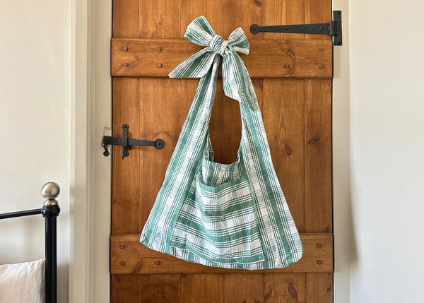 Green Checkered Tote Bag