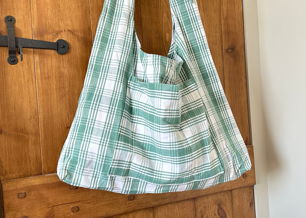 Green Checkered Tote Bag