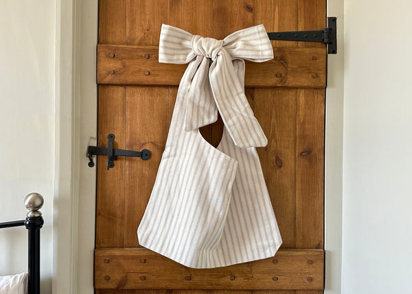 French Ticking Tote Bag