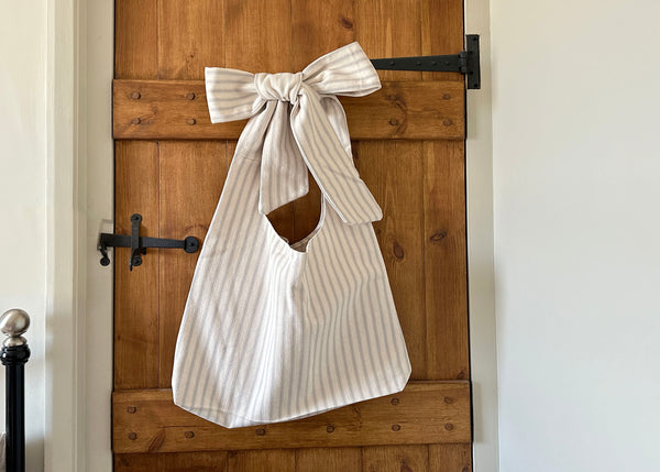 French Ticking Tote Bag