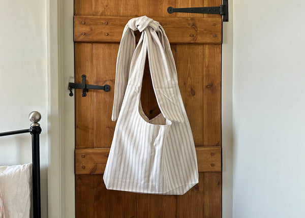 French Ticking Tote Bag