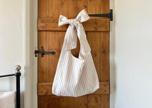 French Ticking Tote Bag