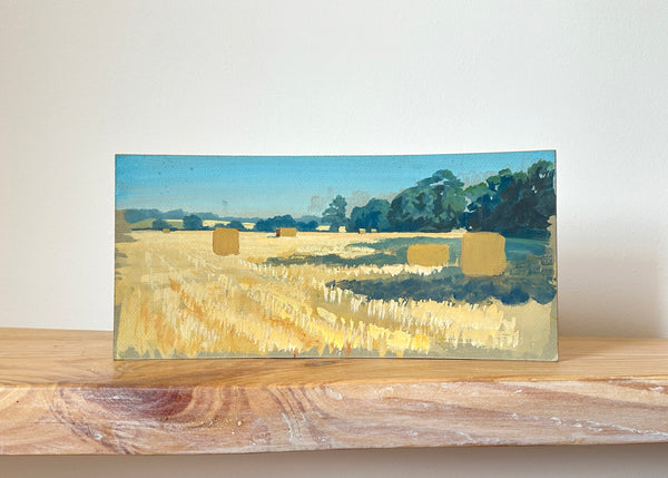 Hay Bales Landscape Painting