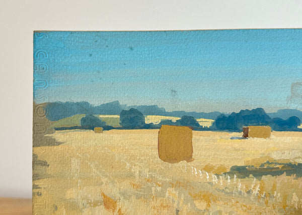 Hay Bales Landscape Painting