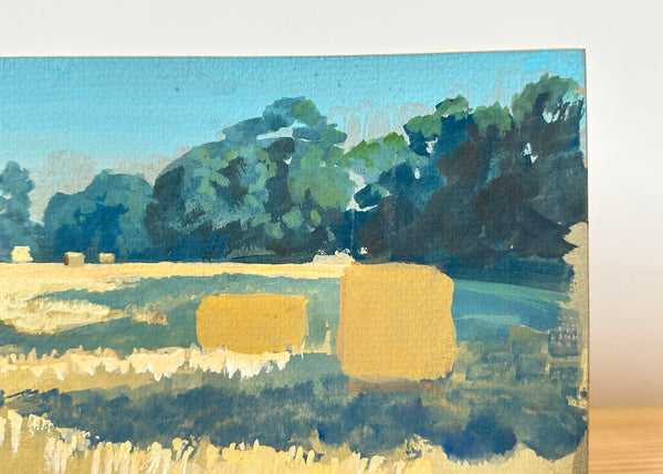 Hay Bales Landscape Painting