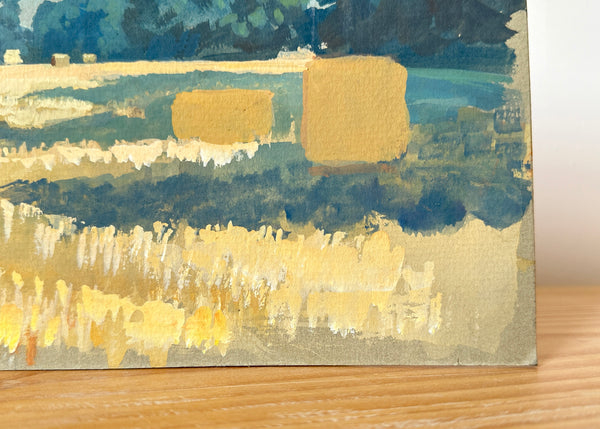 Hay Bales Landscape Painting