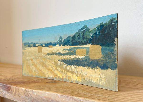 Hay Bales Landscape Painting