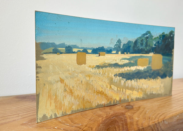 Hay Bales Landscape Painting