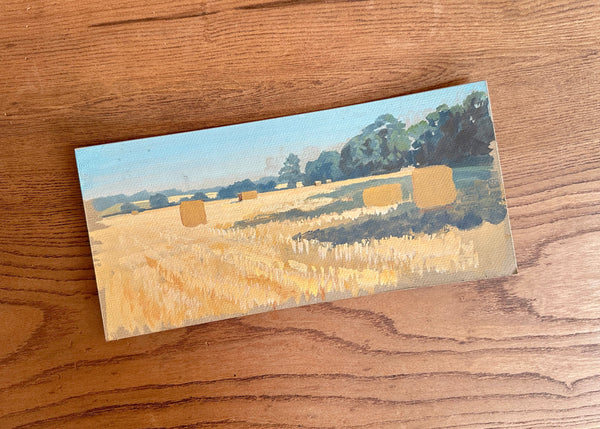 Hay Bales Landscape Painting