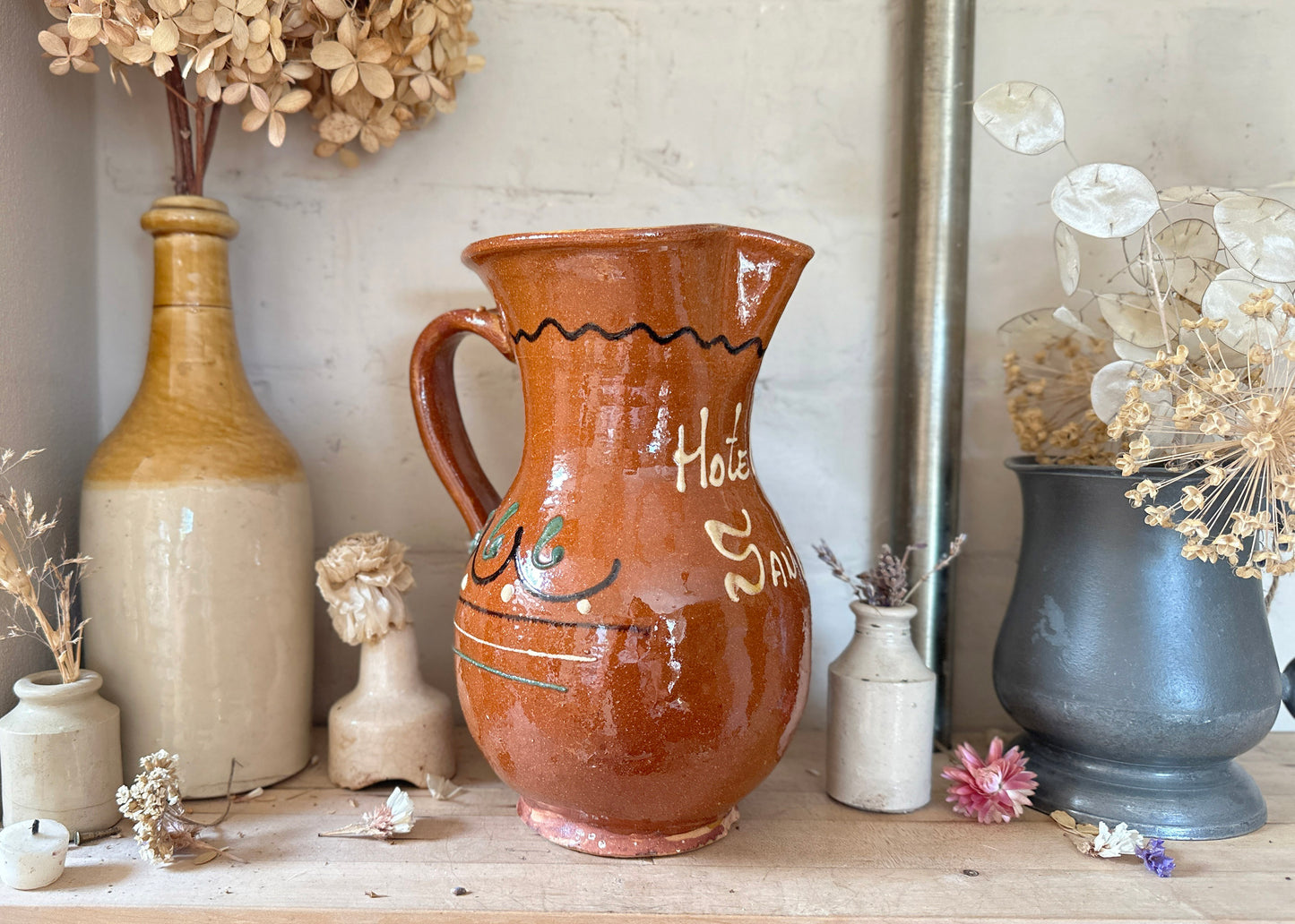 Glazed Stoneware Tourist Jug