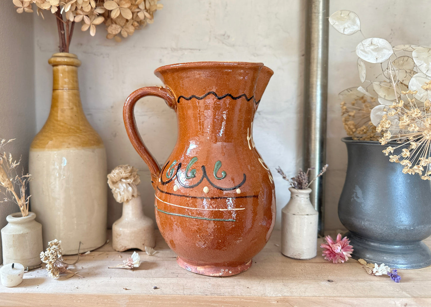 Glazed Stoneware Tourist Jug