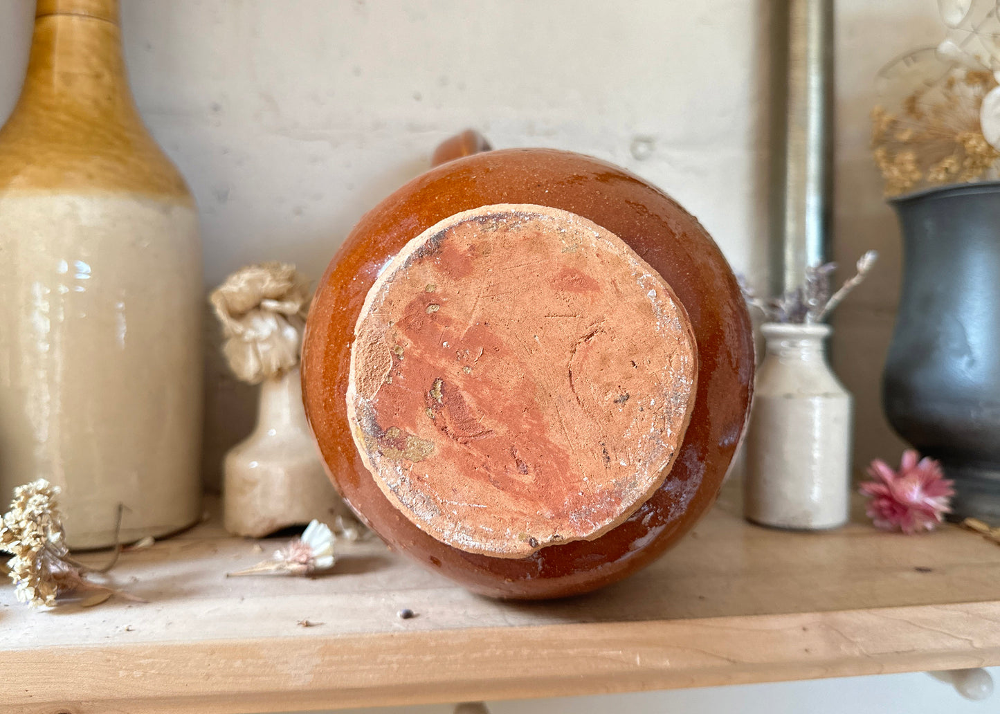 Glazed Stoneware Tourist Jug