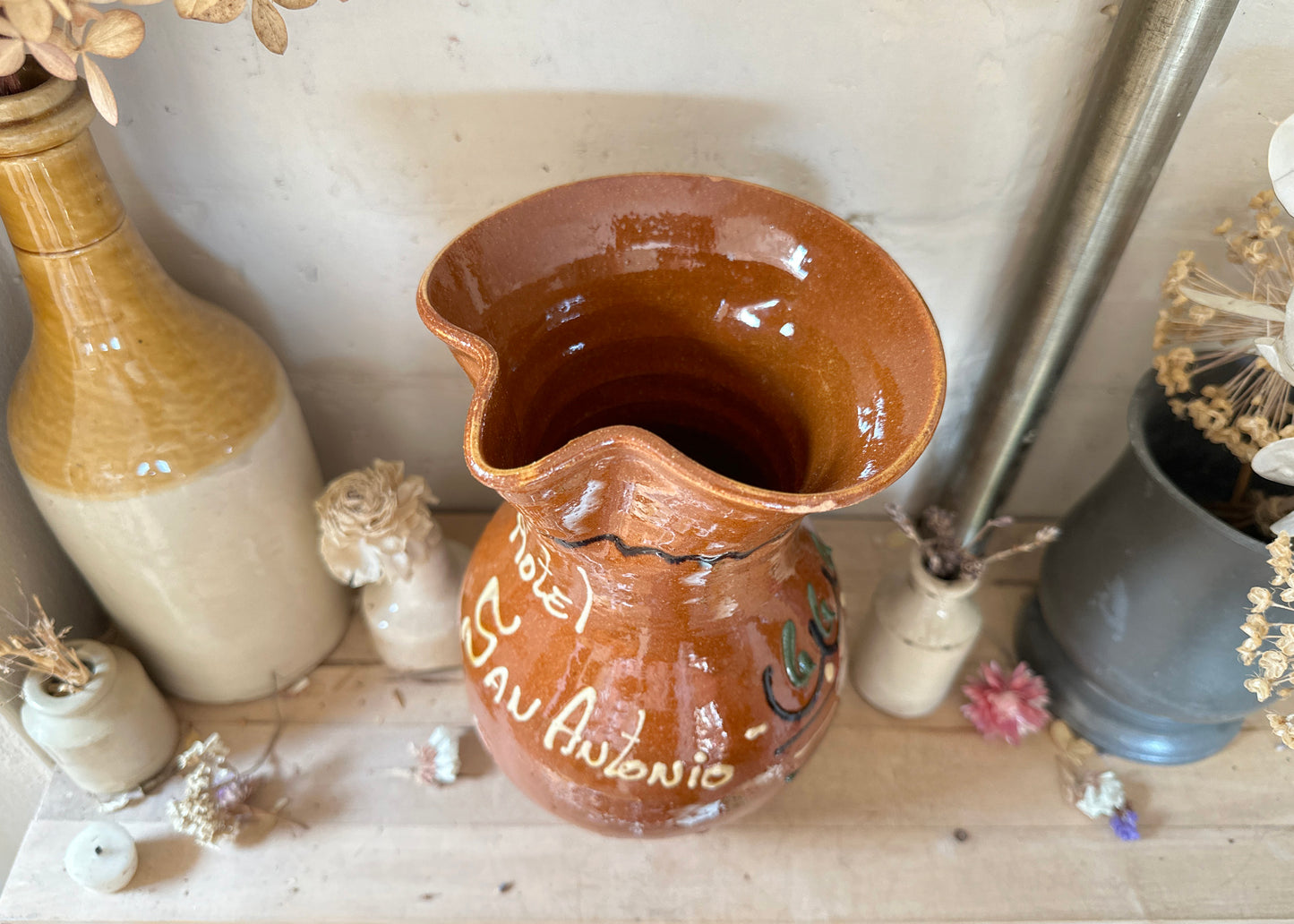 Glazed Stoneware Tourist Jug